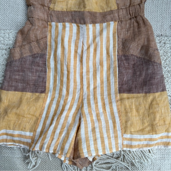 ANTHROPOLOGIE Ett:twa yellow striped Wesley linen sleeveless romper 6 - Picture 14 of 14